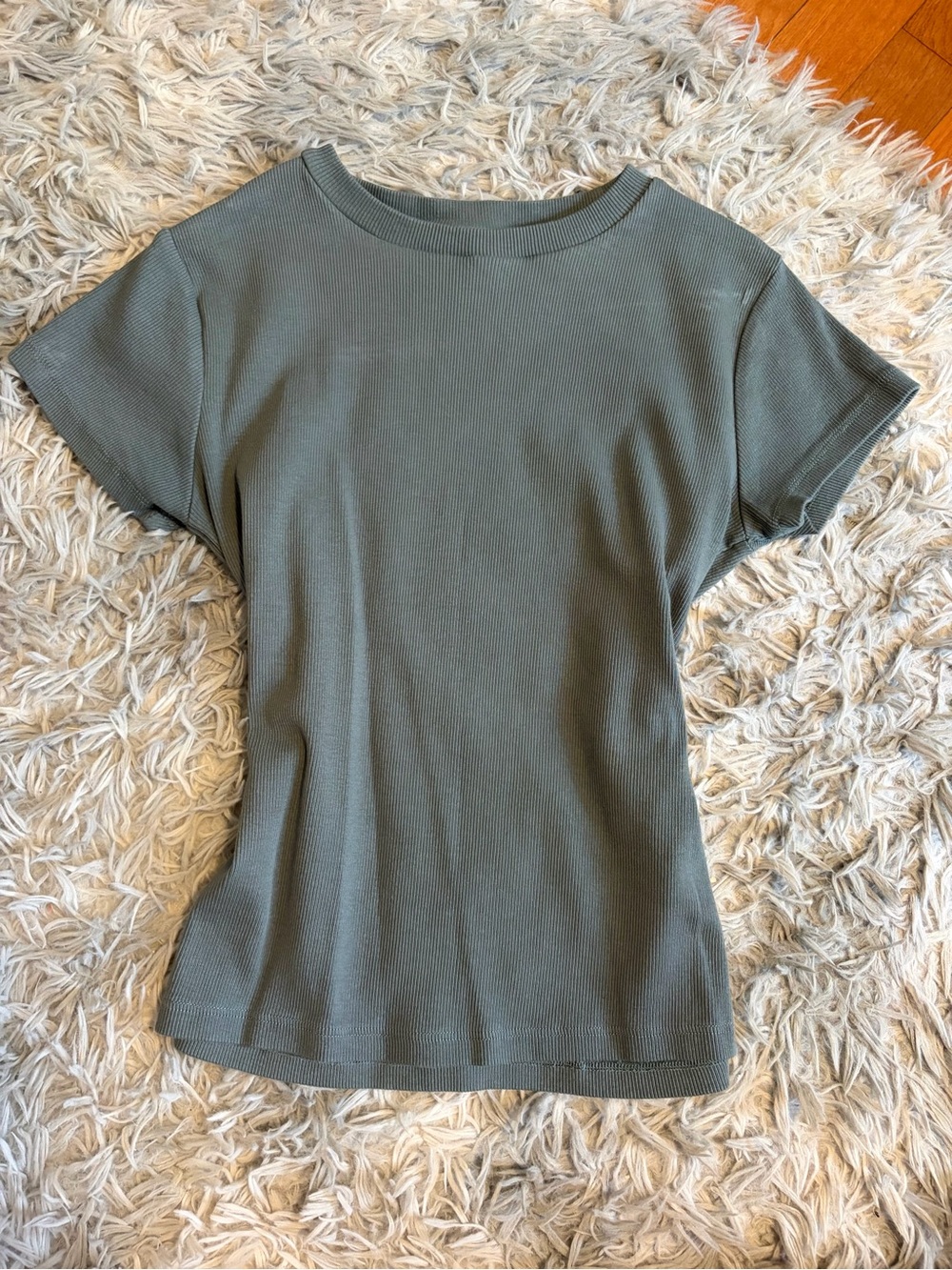 Green Ribbed Top